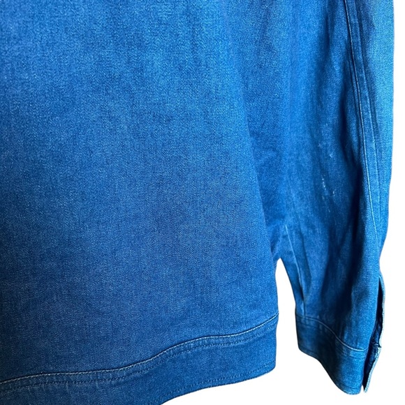 Alfred Dunner Women's 14 Denim Jean Shirt Jacket Shacket Embroidered Floral L - Picture 5 of 15